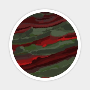 Abstract Dark Green Maroon and Red Brush Stroke Waves Magnet